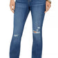 Jeans Curvy Boot Cut Destruído Feminino Style &amp; Co Azul Tamanho 10