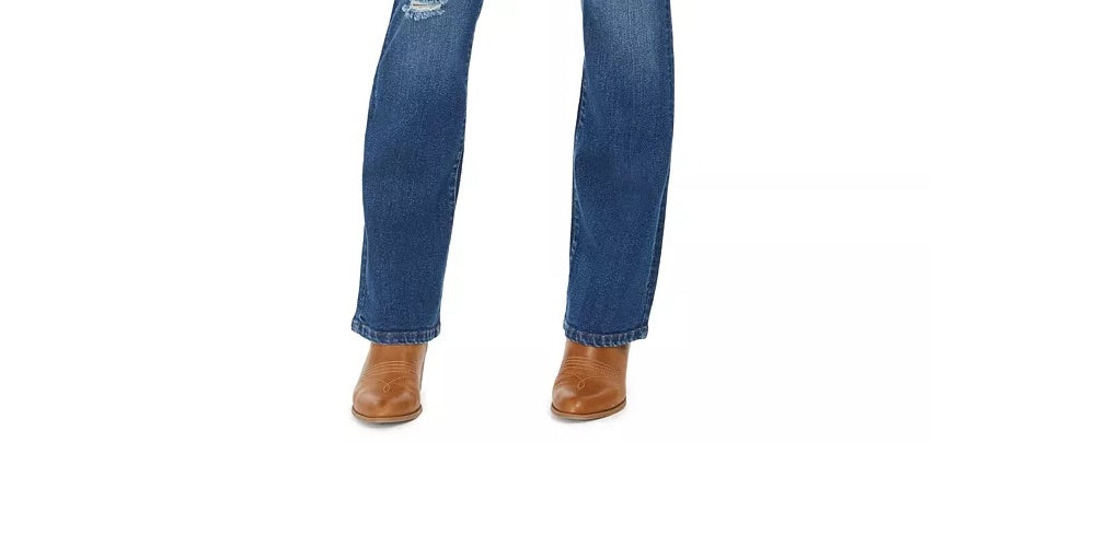 Jeans Curvy Boot Cut Destruído Feminino Style &amp; Co Azul Tamanho 10