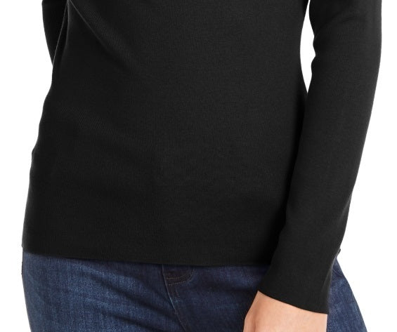 Suéter feminino com decote ombro a ombro da INC International Concepts, preto, tamanho X-G