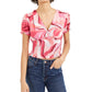 Blusa feminina estampada Bar III vermelha tamanho médio