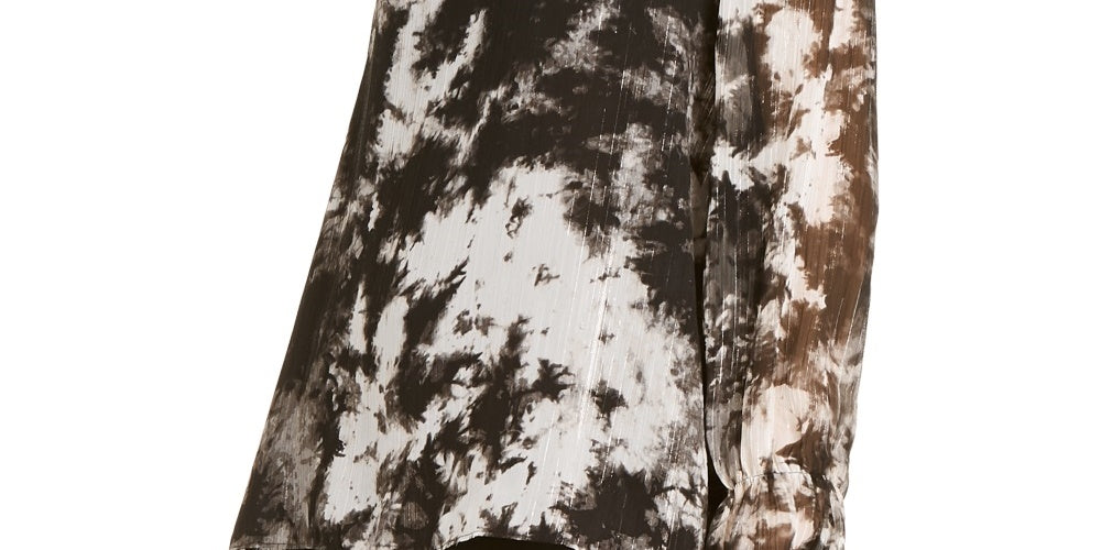 INC International Concepts Top Feminino Tie Dye com Ombros Descobertos Preto Tamanho X-S