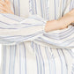Blusa listrada feminina INC International Concepts Peasant, azul marinho, tamanho X-S