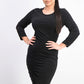 Vestido midi assimétrico com franzido feminino INC International Concepts, preto, tamanho grande