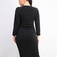 Vestido midi assimétrico com franzido feminino INC International Concepts, preto, tamanho grande