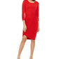 Vestido midi assimétrico com franzido INC International Concepts feminino, tamanho grande, vermelho