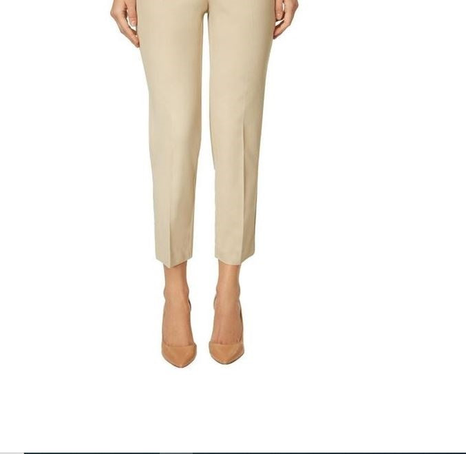 Calça feminina reta e cropped Charter Club, bege, tamanho 4