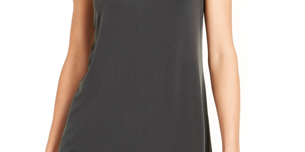 Blusa feminina Alfani com decote redondo e sem mangas, verde, tamanho grande