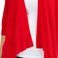 Cardigan feminino Alfani com abertura frontal e drapeado, tamanho grande, vermelho