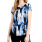 Camiseta feminina estampada Alfani preta tamanho pequeno