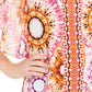 Blusa feminina JM Collection com tachas e decote em V, cor rosa, tamanho médio