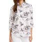 Blusa estampada feminina Charter Club, branca, tamanho XX-G