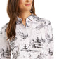 Blusa estampada feminina Charter Club, branca, tamanho XX-G