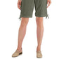 Shorts Karen Scott Feminino com Punhos Laçados e Cordão Verde Tamanho 6