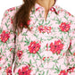 Camisa feminina com estampa floral e botões Charter Club, rosa, tamanho médio