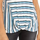 Blusa listrada com decote torcido e frente única feminina Style &amp; Co, azul escuro, tamanho pequeno