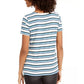 Blusa listrada com frente torcida feminina Style &amp; Co, azul, tamanho extragrande