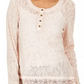 Top Henley de renda feminino Style &amp; Co, rosa, tamanho médio