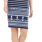 Vestido feminino Karen Scott com decote aberto e amarração, tamanho grande, azul marinho