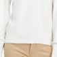 Blusa feminina estilo &amp; co com manga comprida e gola alta, branca, tamanho X-S