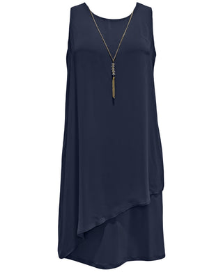 Vestido justo feminino com colar e detalhes embelezados, azul, tamanho XX-G