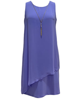 Vestido justo com colar e detalhes embelezados da coleção JM, roxo, tamanho médio