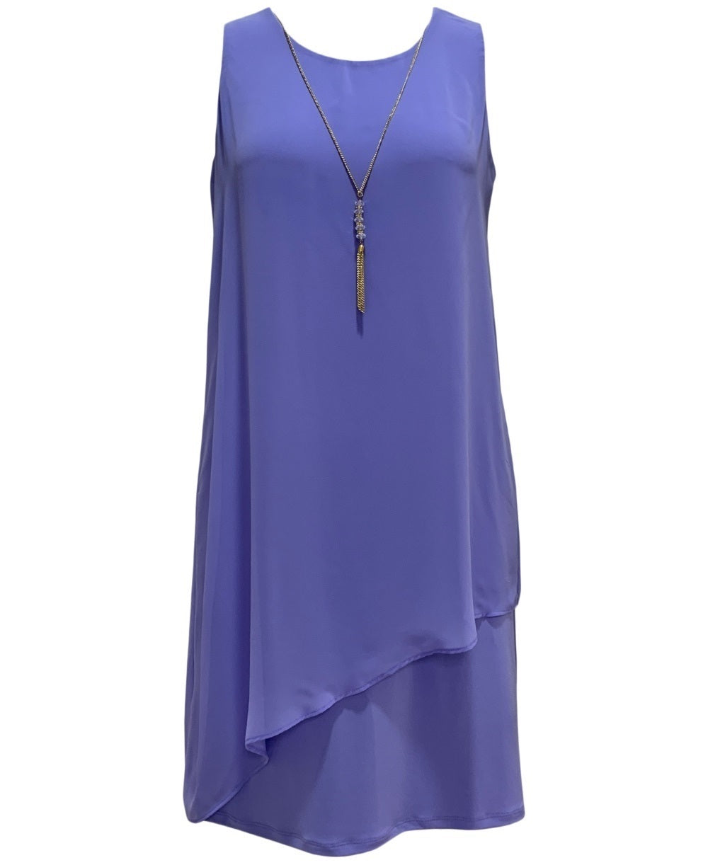 Vestido justo com colar e detalhes embelezados da coleção JM, roxo, tamanho extragrande