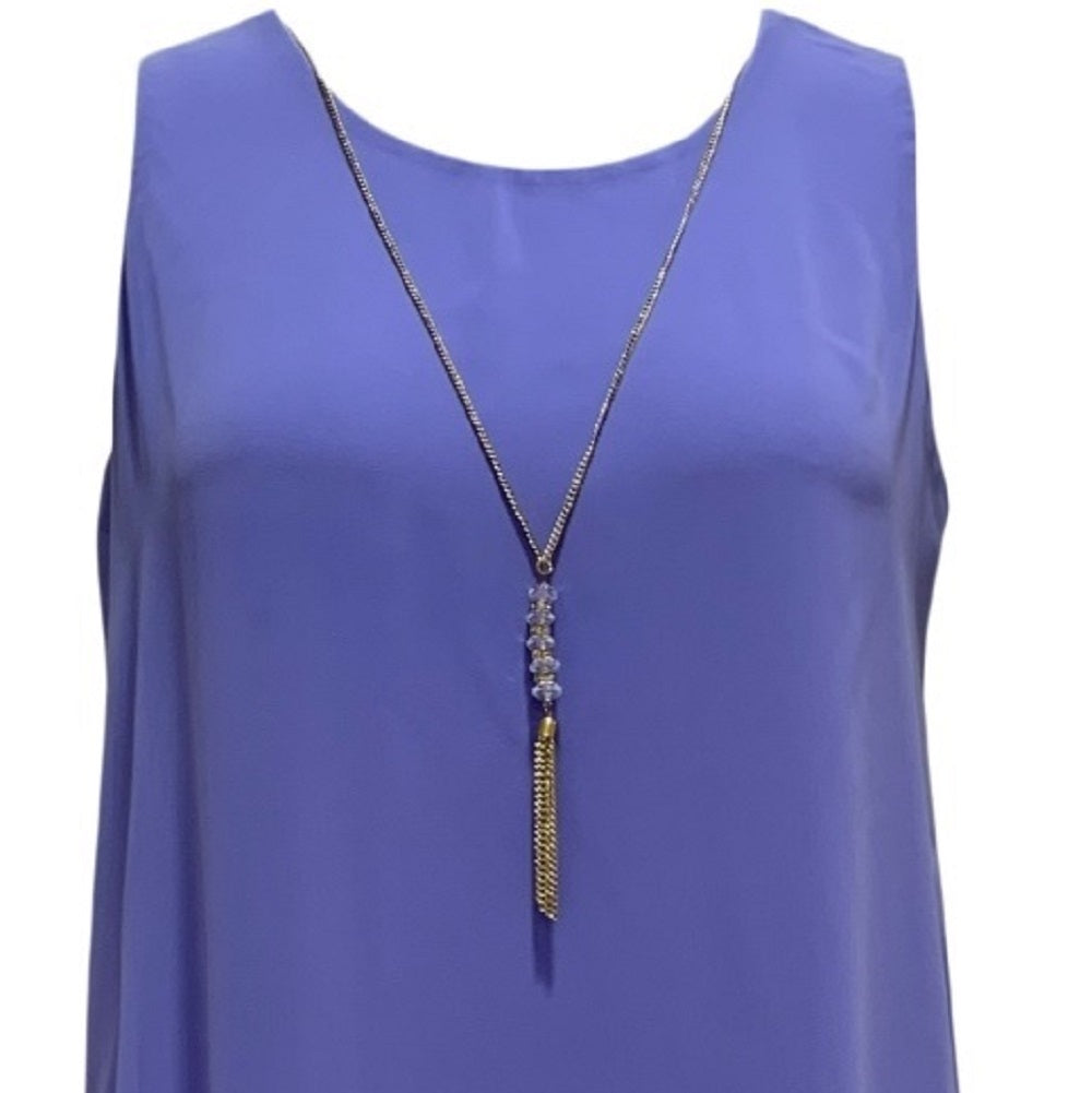 Vestido justo com colar e detalhes embelezados da coleção JM, roxo, tamanho extragrande