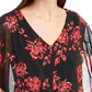 Blusa Popover Floral Bcx Junior Preta - Tamanho P
