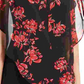 Blusa Popover Floral Bcx Junior Preta - Tamanho P