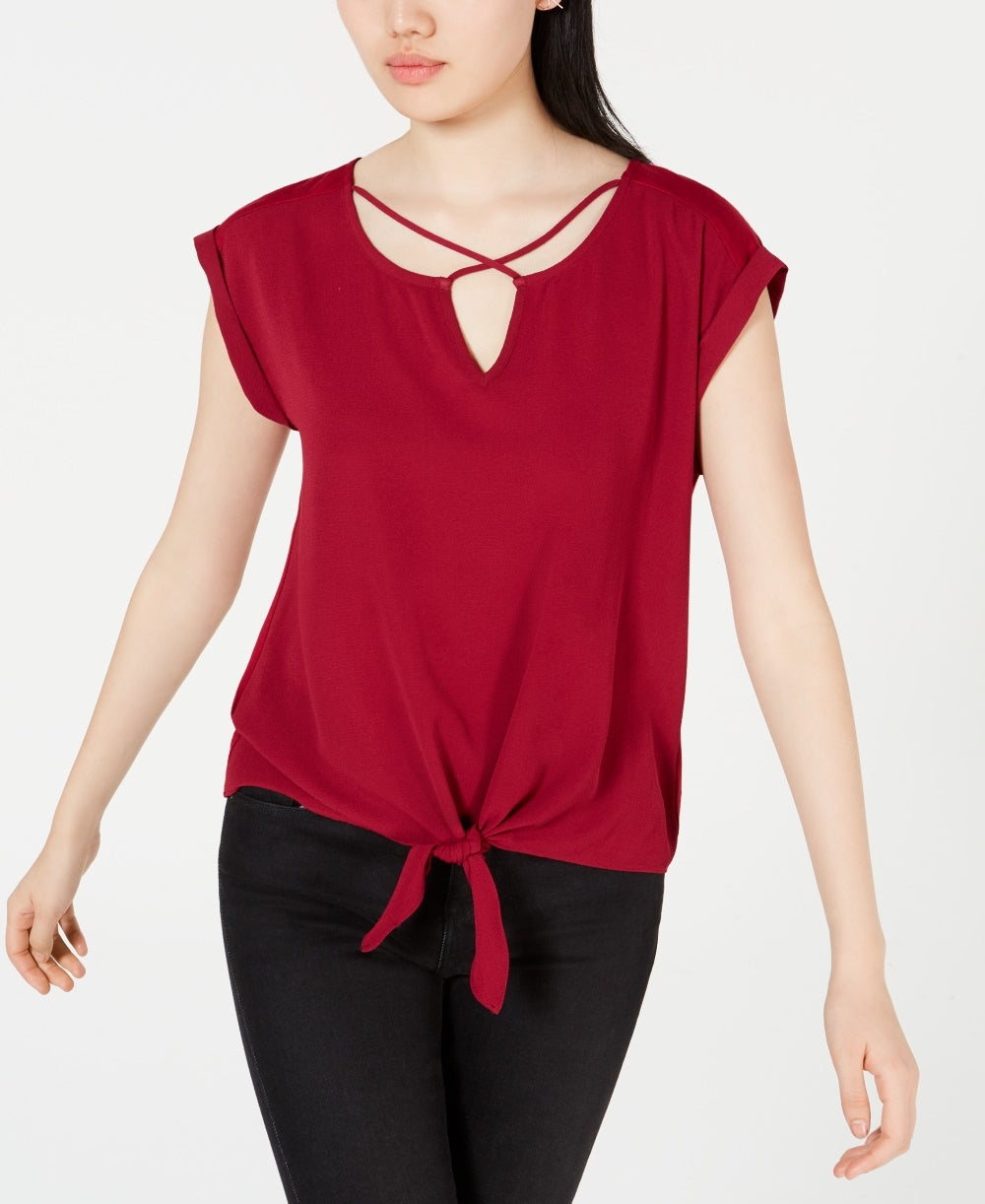 Blusa com nó cruzado BCX Junior Roxo Tamanho Grande