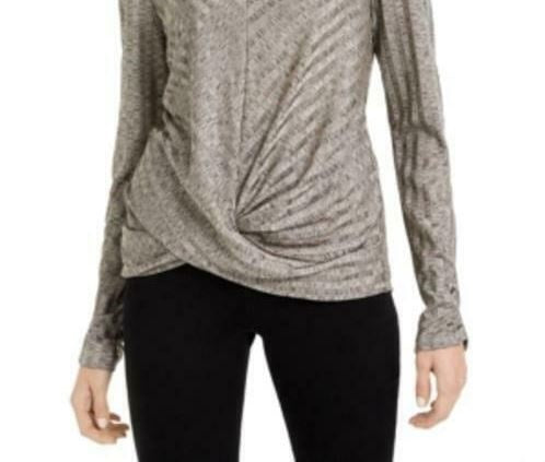 Blusa listrada com decote em strass BCX Junior, bege, tamanho médio