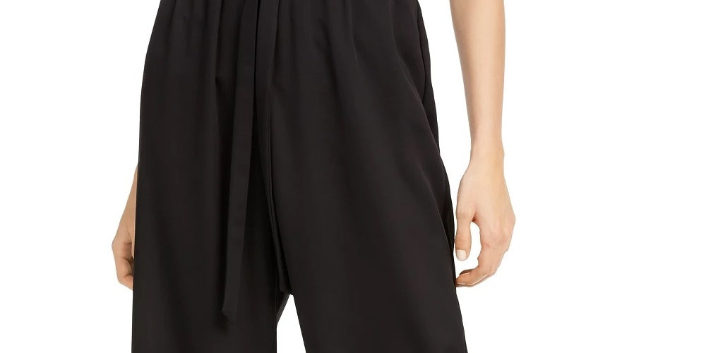 Calça Paperbag de Perna Larga BCX Junior Preta Tamanho Médio