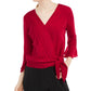 Blusa envolvente com manga sino BCX Juniors, vermelha, tamanho grande