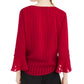 Blusa envolvente com manga sino BCX Juniors, vermelha, tamanho grande