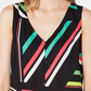 Blusa feminina sem mangas com decote em V Bar III, cor carvão, tamanho médio