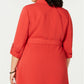 Jaqueta feminina Bar III Wrap Wear para trabalho, vermelha, tamanho 1X