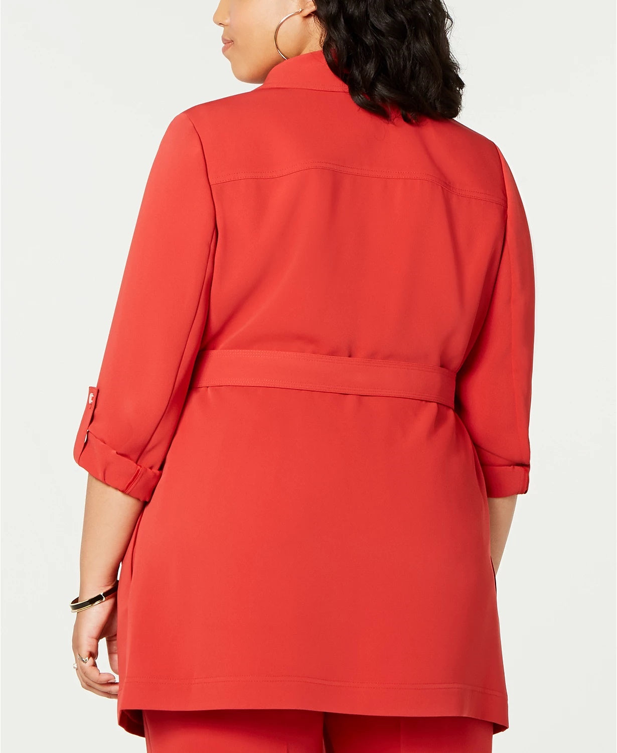 Jaqueta feminina Bar III Wrap Wear para trabalho, vermelha, tamanho 1X