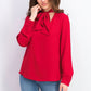 Blusa feminina Bar III com decote em V, vermelha, tamanho X-S