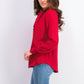 Blusa feminina Bar III com decote em V, vermelha, tamanho X-S