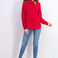 Blusa feminina Bar III com decote em V, vermelha, tamanho X-S