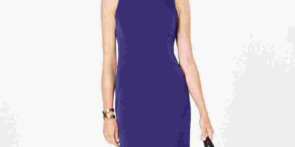 Vestido justo sem mangas feminino Kasper roxo escuro tamanho 6