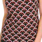 Blusa feminina Kasper preta sem mangas com estampa e gola alta, vermelha, tamanho pequeno