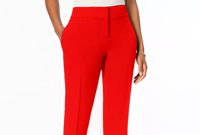 Calças femininas Kasper Slim Straight Leg Modern, vinho, tamanho 16