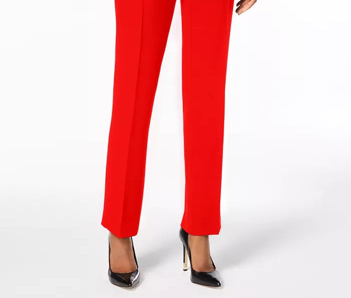 Calças femininas Kasper Slim Straight Leg Modern, vinho, tamanho 16