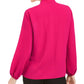 Blusa Kasper Feminina com Babados e Gola Amarrada, Rosa, Tamanho Pequeno