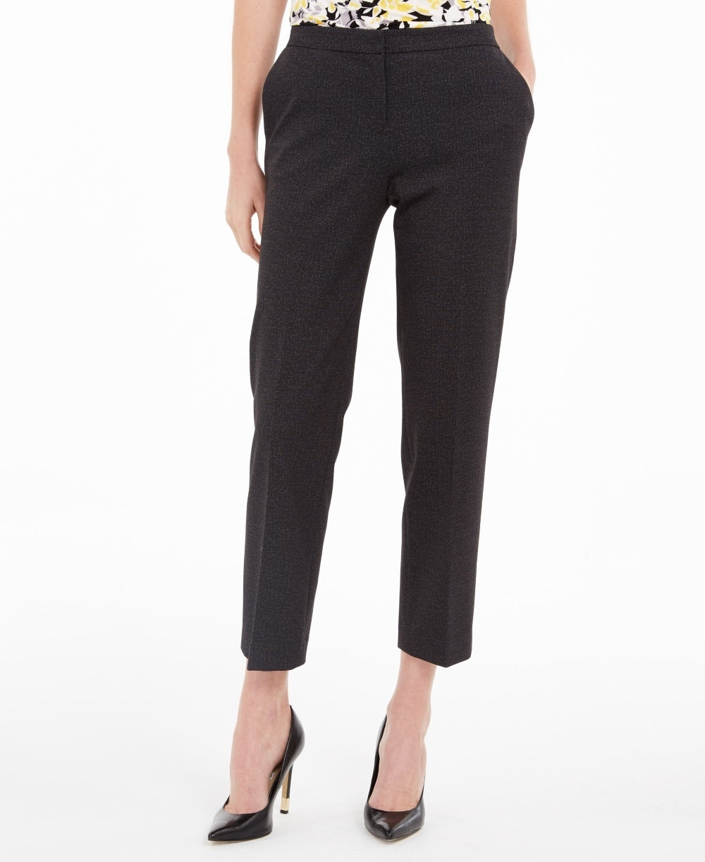 Calça social elástica feminina Kasper, cor carvão, tamanho 16, pequena