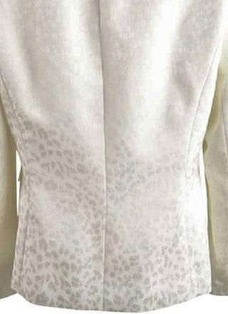 Blazer feminino Kasper com estampa tonal e lapela xale, bege, tamanho 4