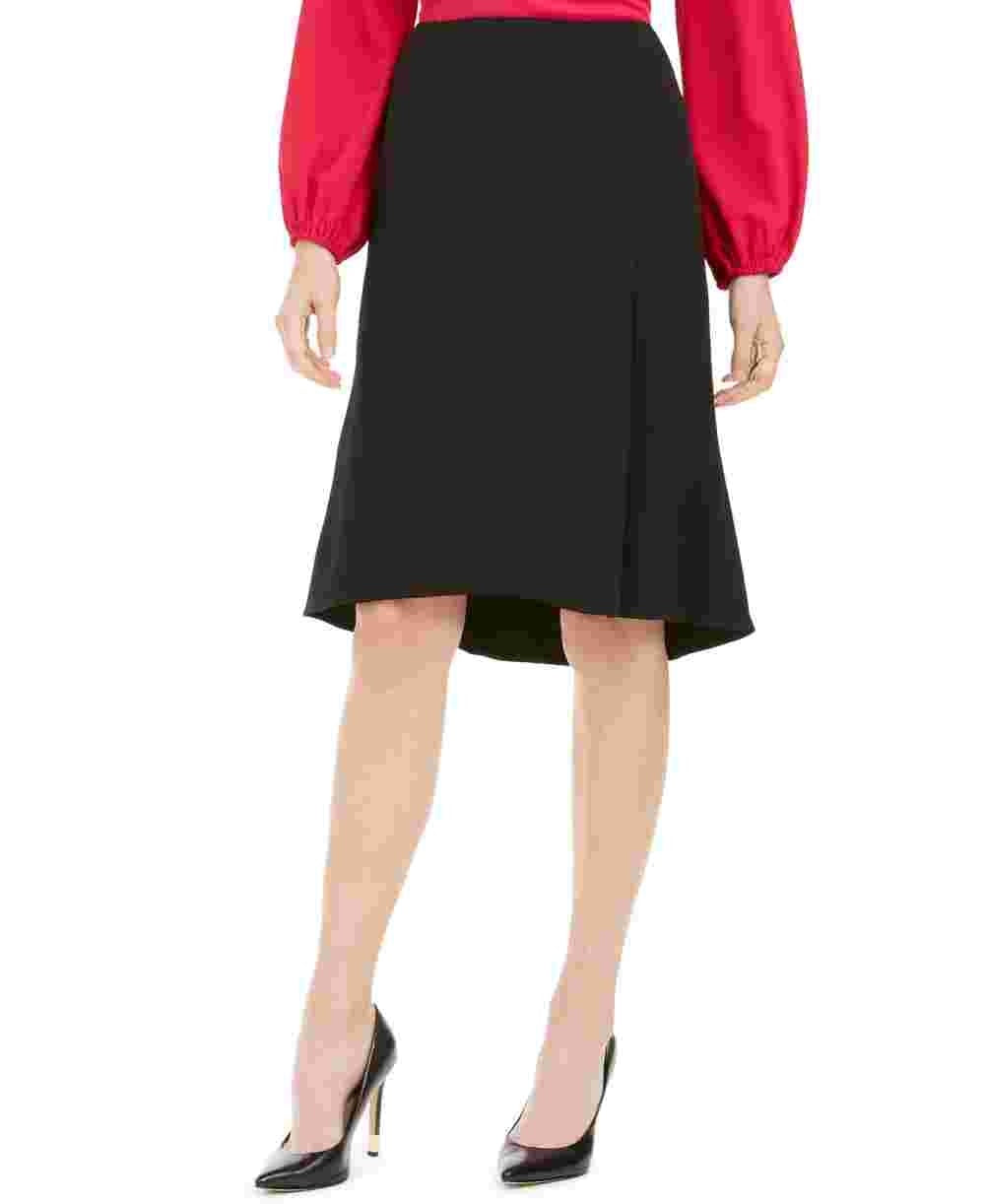 Saia evasê acima do joelho com zíper Kasper para mulheres, tamanho 18