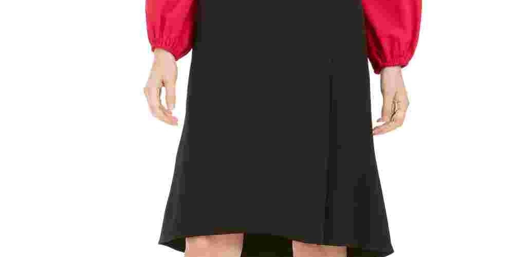 Saia evasê acima do joelho com zíper Kasper para mulheres, tamanho 18