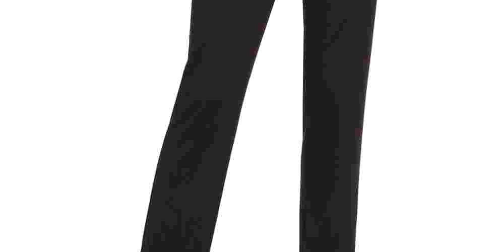 Calça social feminina Kasper com perna reta elástica, preta, tamanho 10